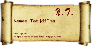 Nemes Tatjána névjegykártya